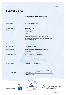  Certificat EN ISO 3834 Aliplast Sp. z o. o. EN