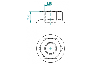 Collar nut M8-8