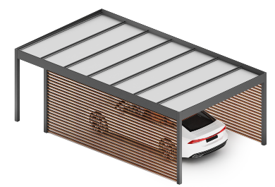 CARPORT ECO + perete lateral